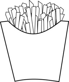 French fries line art vector graphics
