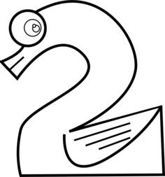 Swan number two line art vector image