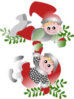 Danish Christmas elves vector clip art