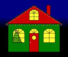 House with Christmas lights vectorimage