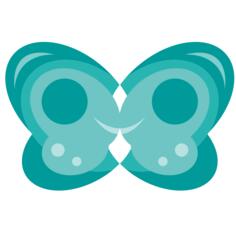 blue smile-shaped butterfly vector graphics