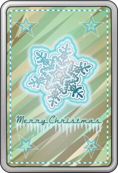 Vector clip art of frozen crystal Christmas card