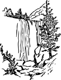Waterfalls in nature vector illustration