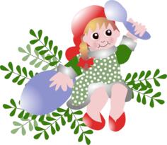 Vector clip art of Danish christmas figure kravelnisse