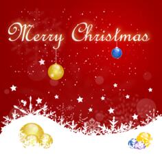 Vector clip art of red design Christmas card