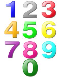 Vector clip art of set of digits from 0 to 9