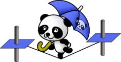 Panda on a tightrope vector image