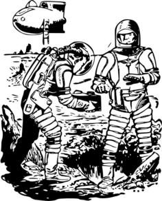 Vector illustration of men in protective suits