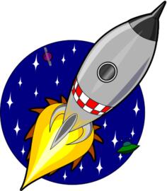 Cartoon rocket vector drawing