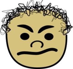 Vector image of comic angry kid avatar