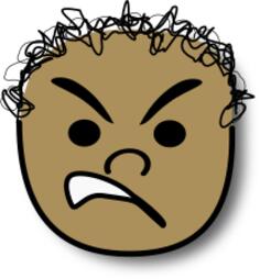 Vector image of angry kid avatar
