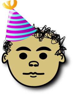 Comic party boy avatar vector image