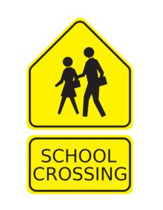 School crossing sign vector clip art