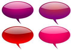 Red reflective speech bubbles selection vector illustration