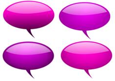 Purple shaded callouts selection vector drawing