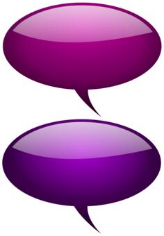 Maroon and pink speech bubbles vector illustration