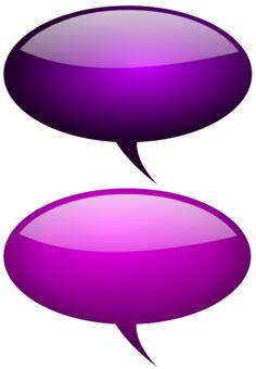 Purple speech bubbles with reflections vector drawing