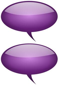 Purple cloud shaped callouts vector graphics