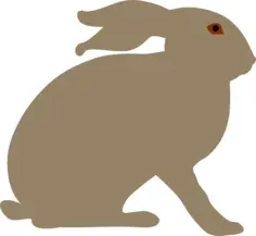 Rabbit with brown eyes silhouette vector image
