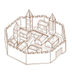 City in walls RPG map symbol vector image