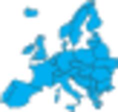Blue silhouette vector clip art of map of Europe