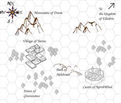 Small RPG map vector illustration