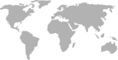 Silhouette vector graphics of political world map