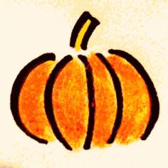 Pencil drawn pumpkin vector image