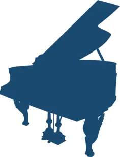 Large piano silhouette vector image