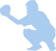 Baseball player squatting silhouette vector image