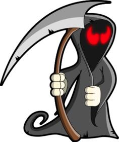 Grey grim reaper vector illustration