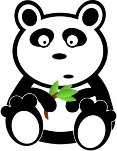 Panda with bamboo leaves vector image