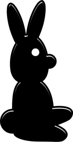 Vector silhouette graphics of rabbit