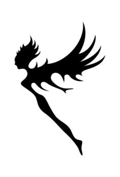 Fairy silhouette vector drawing