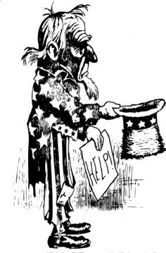 Vector illustration of Poor Uncle Sam