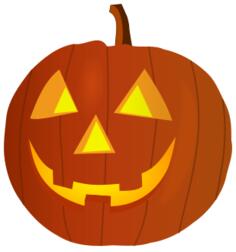 Satisfied orange pumpkin vector graphics