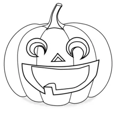 Carved pumpkin coloring vector drawing
