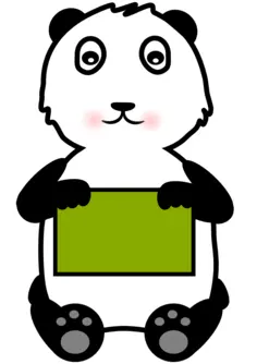 Panda holding a sign vector clip art