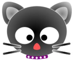 Cute cartoon cat portrait vector drawing