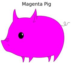 Magenta pig vector illustration