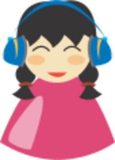 Cute girl with headphone vector image