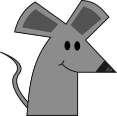 Cute smiling cartoon mouse vector image