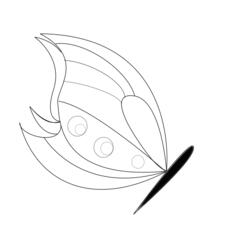 Line art vector illustration of butterfly