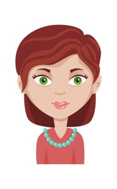Female cartoon avatar vector drawing