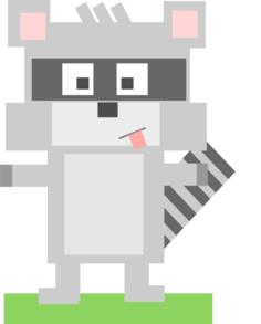 Square animal cartoon raccoon vector illustration