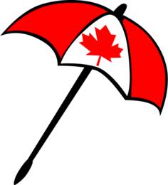 Canadian flag umbrella vector illustration