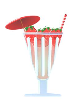 Strawberry cup vector illustration