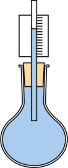 Water expansion in flask vector graphics