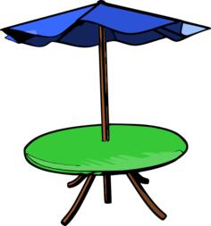 Table umbrella vector drawing