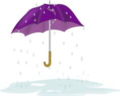 Vector drawing of tattered and torn umbrella